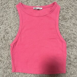Zara pink ribbed tank
